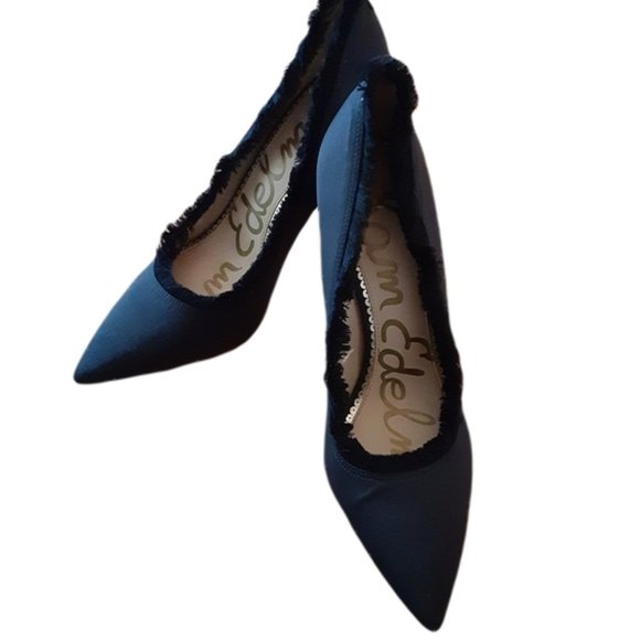 Sam Edelman Shoes - Sam Edelman Halan Black Fringe Pointy Toe Pumps